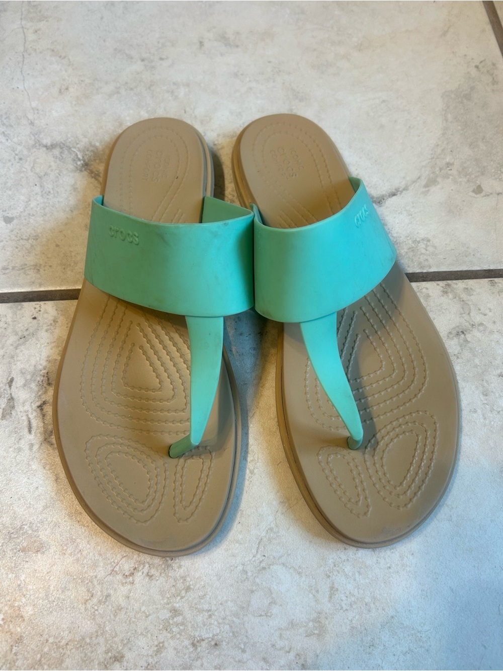 CROCS Tulum Aqua Mint Slip-On Thong Sandal Women’s 10